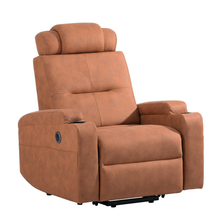 Power Lift Recliner Chair for Elderly,Recliner Chair for Living Room,Modern Reclining Sofa Chair, Electric Lift Recliner for Seniors,Side Pocket,USB Charge Port (Orange)