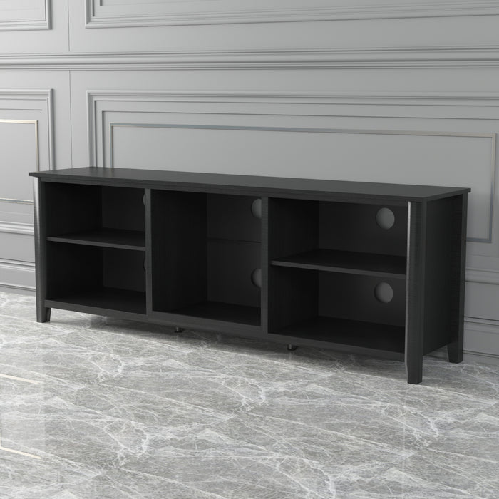 TV Stand Storage Media Console Entertainment Center,Tradition Black