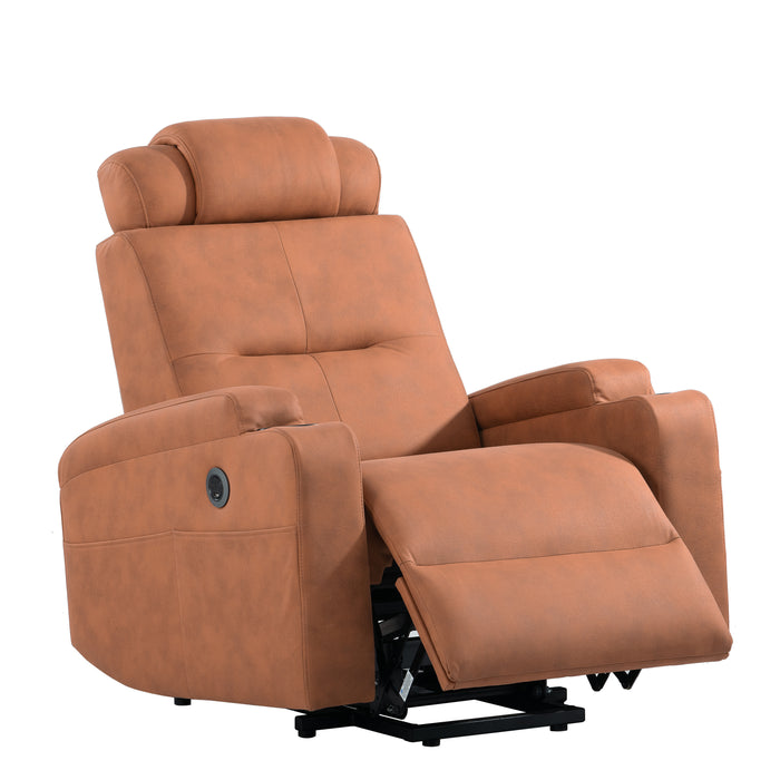 Power Lift Recliner Chair for Elderly,Recliner Chair for Living Room,Modern Reclining Sofa Chair, Electric Lift Recliner for Seniors,Side Pocket,USB Charge Port (Orange)