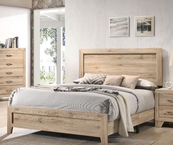 Miquell Queen Bed, Natural